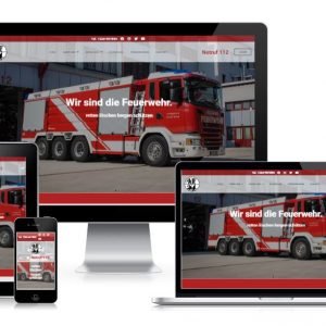 Website der Feuerwehr auf verschiedenen Geräten